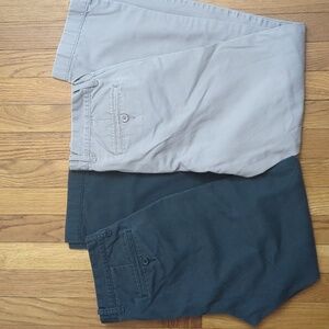 J. Crew "The Sutton" Grey & Green Khaki Pants Lot of 2